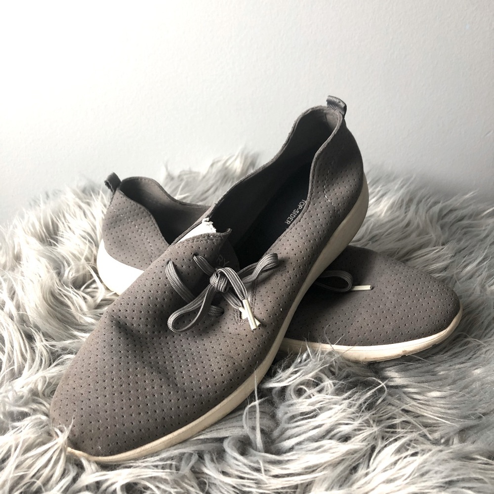 Sperry Gray Perforated Flats